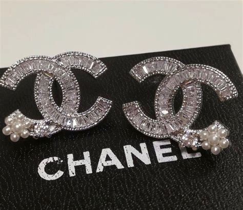 chanel earrings cc logo|authentic Chanel logo stud earrings.